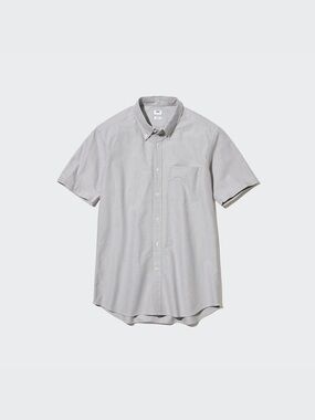 Uniqlo Oxford Slim Fit Short Sleeve Shirt Mens M Asian Fit